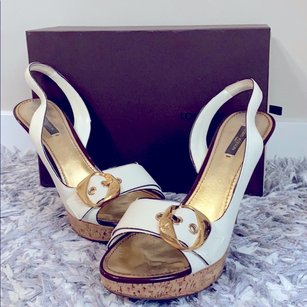 Authentic LV cork sole platform heels